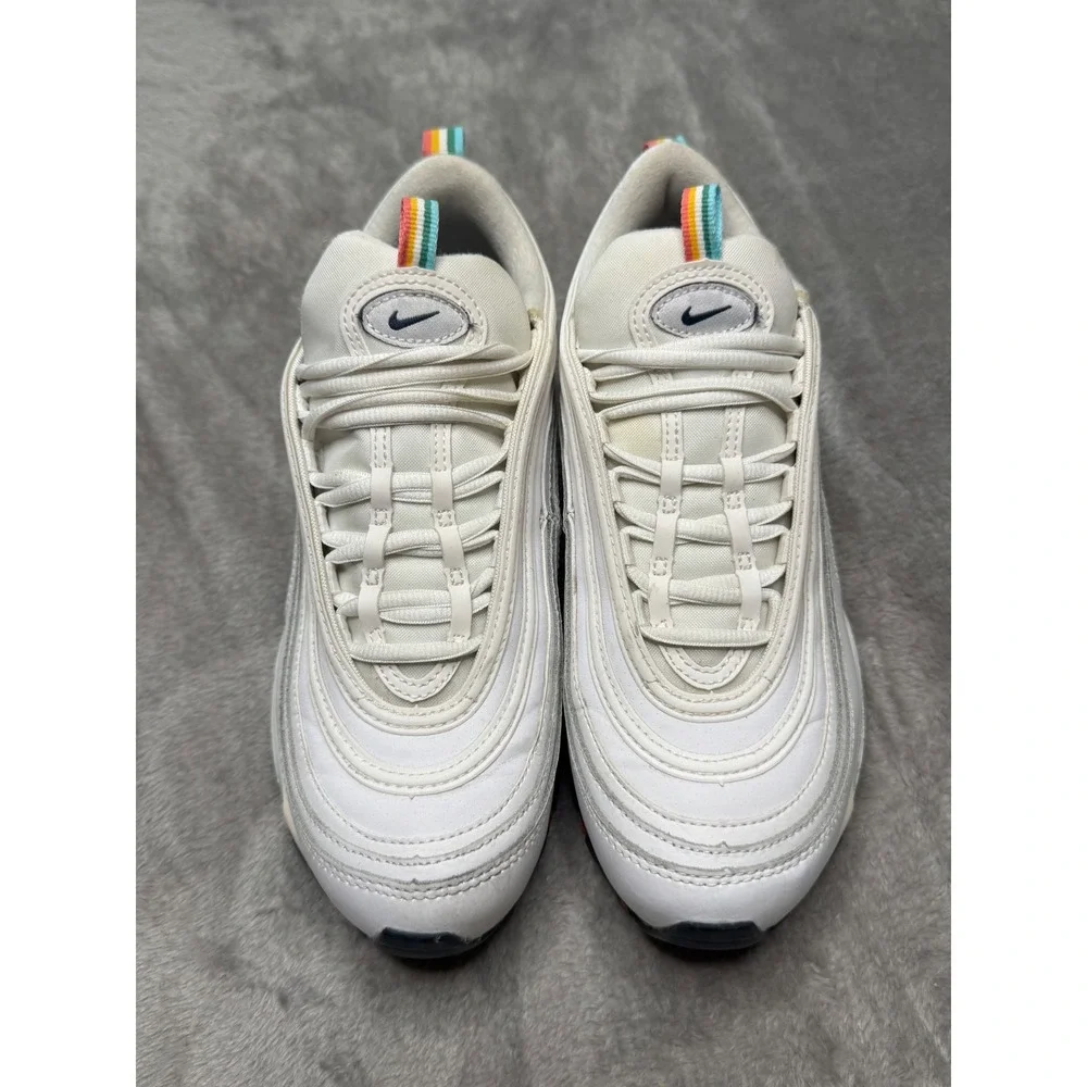 Nike Air Max 97 White Multi Womens 9 Rainbow Pull Tab Sneakers DH1592-100